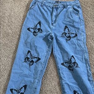 Butterfly Print Jeans